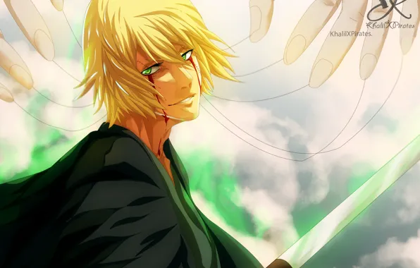 Улыбка, кровь, шляпа, парень, Bleach, Блич