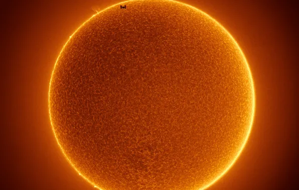 Солнце, МКС, Sun, ISS