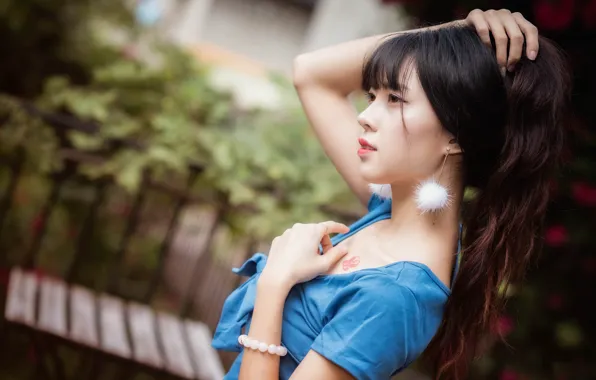 Девушка, азиатка, милашка