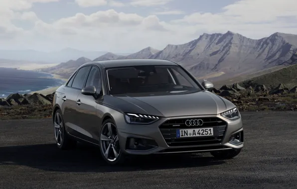 Картинка Audi, седан, Audi A4, 2019, тёмно-серый