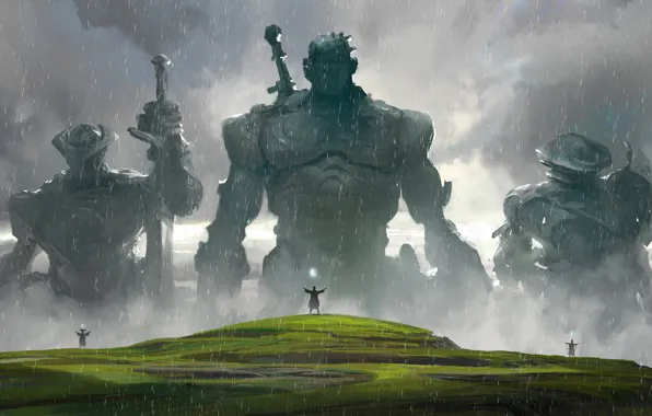 Рисунок, Дождь, Магия, Fantasy, Фантастика, Rain, Magic, Ливень