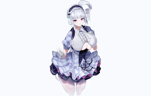 Картинка beautiful, silver hair, anime, Azur Lane, mini dress, short hair, sexy, dress