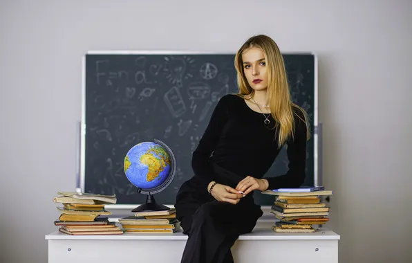 Блондинка, учительница, woman, school, милая девушка, teacher, blonde girl