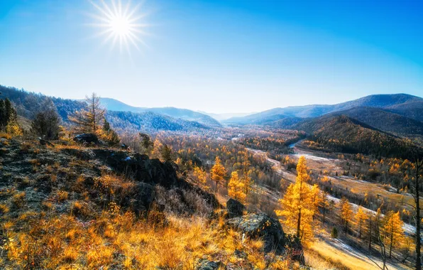 Mountains, view, rocks, day