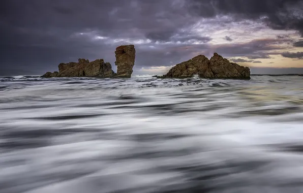 Море, пейзаж, скалы