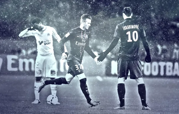 Wallpaper, sport, David Beckham, football, Paris Saint-Germain, Zlatan Ibrahimovic, players