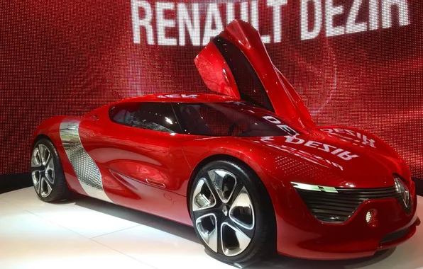 Красный, Electric Concept Car, Renault DeZir