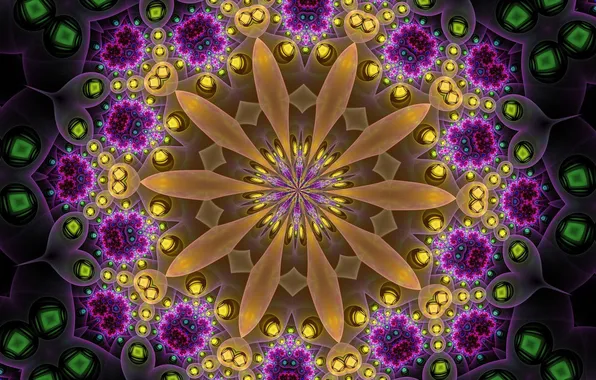 Картинка цветок, узор, объем, симметрия
