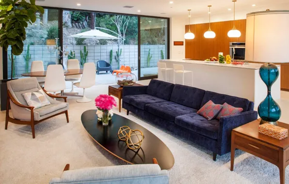 Интерьер, кухня, гостиная, столовая, San-Diego, NONAGON style, eco friendly Mission hills, Clea House