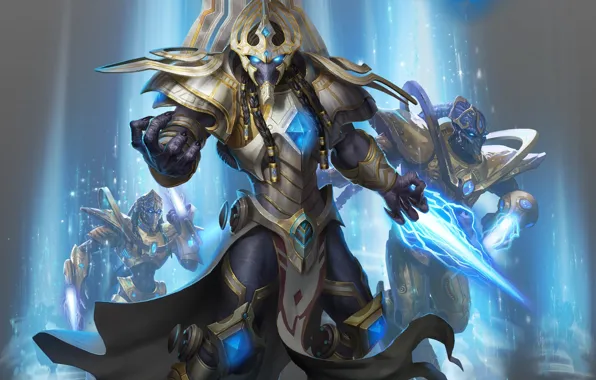 Ufo, sword, game, monster, long hair, alien, StarCraft II, StarCraft 2