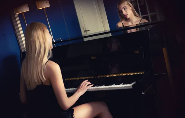 Long hair, piano, model, gorgeous, photoshoot, posing, musician, beautiful face