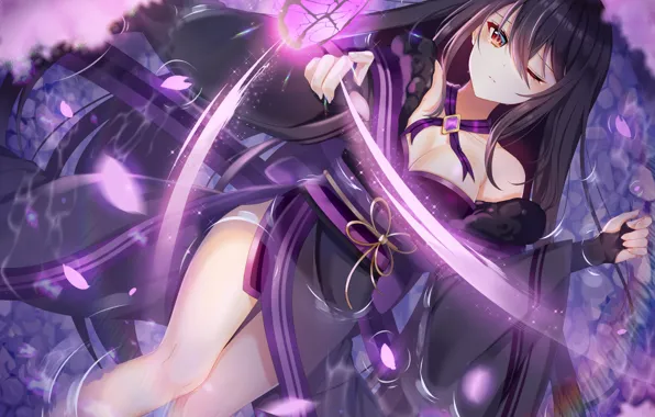 Картинка девушка, меч, аниме