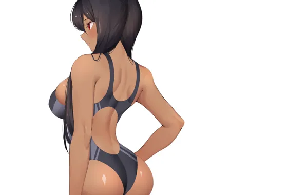 Dark, girl, ass, Hot, Anime, pretty, swimsuit, butt