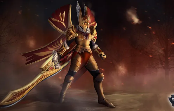 Лес, огонь, dota 2, Legion Commander