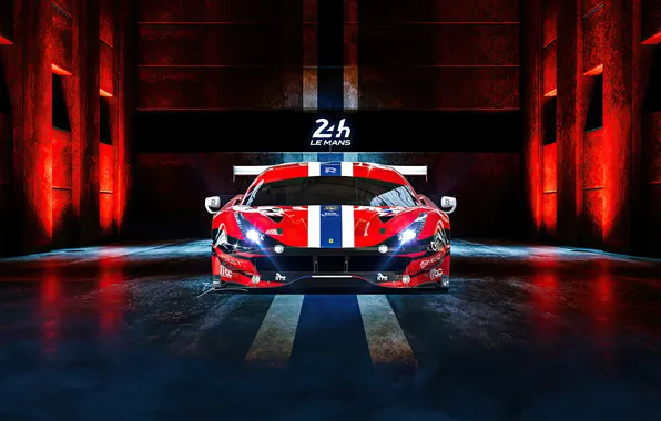 Картинка Ferrari, sportcar, race car, 24 Heures du Mans, Ferrari 488 GTE