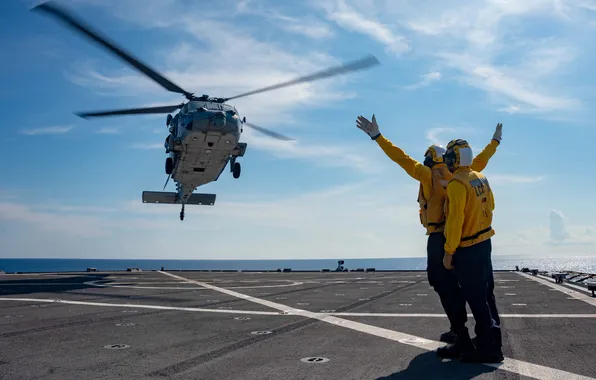 Helicopter, MH-60R, USS Miguel Keith