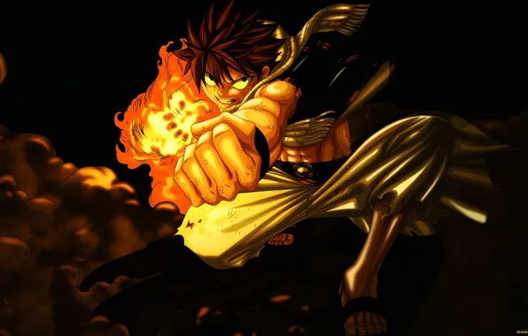 Аниме, anime, fairy tail, natsu dragneel, парень.