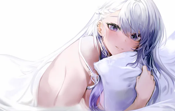 Girl, sexy, babydoll, long hair, anime, beautiful, purple eyes, pretty