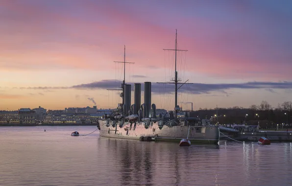 Sunset, boat, port