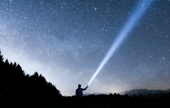 Light, Switzerland, trees, Europe, mountains, stars, cosmos, hills
