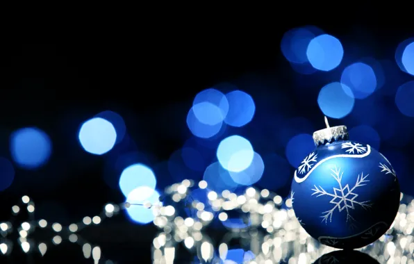 Картинка зима, синий, узор, шар, Новый Год, Рождество, декорации, Christmas