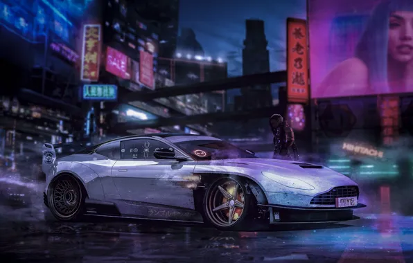Aston Martin, Авто, Машина, Стиль, City, Fantasy, Арт, Art