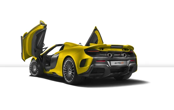 McLaren, белый фон, суперкар, макларен, Spider, 675LT