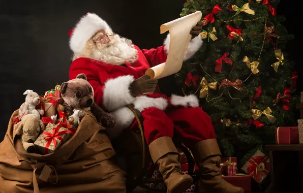 Картинка украшения, елка, Новый Год, Рождество, подарки, Санта Клаус, happy, Дед Мороз