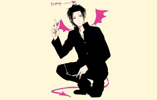 Аниме, арт, парень, ангелок, Beelzebub, Вельзепуз, Takamiya Shinobu