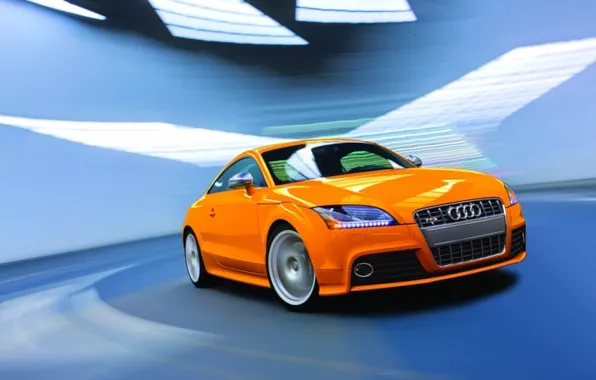Оранжевый, Audi, скорость, TT-S