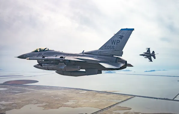 ВВС США, General Dynamics F-16 Fighting Falcon, американский многофункциональный, лёгкий истребитель четвёртого поколения[