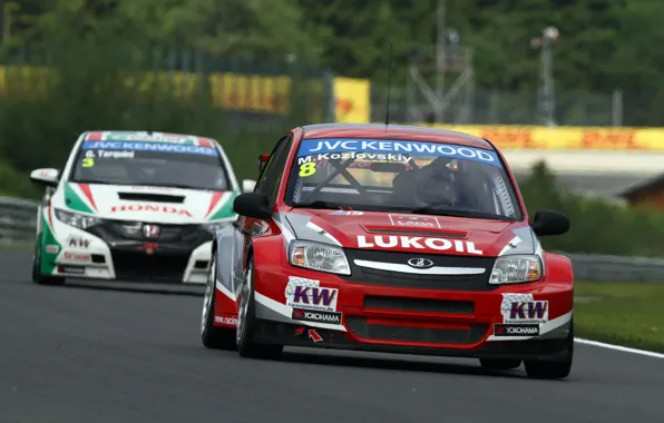 Трасса, Австрия, гонки, Honda, Lada, Granta, Civic, WTCC