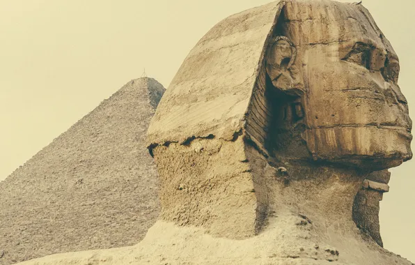 Картинка Сфинкс, пирамида, Египет, скульптура
