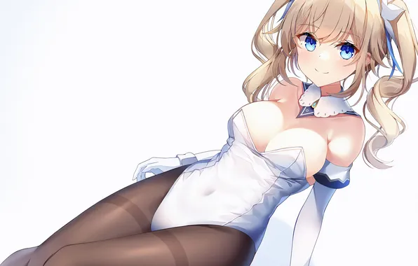 Girl, sexy, cleavage, long hair, legs, boobs, anime, blue eyes
