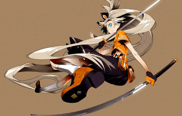 Девушка, меч, vocaloid, ушки, вокалоид, Seeu