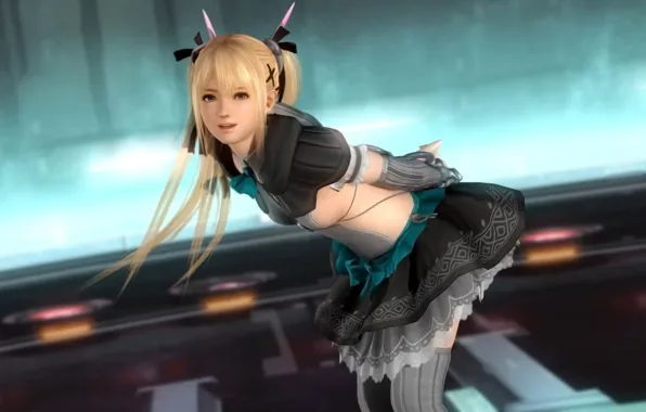 Girl, sexy, cleavage, thighhighs, long hair, dress, boobs, beautiful