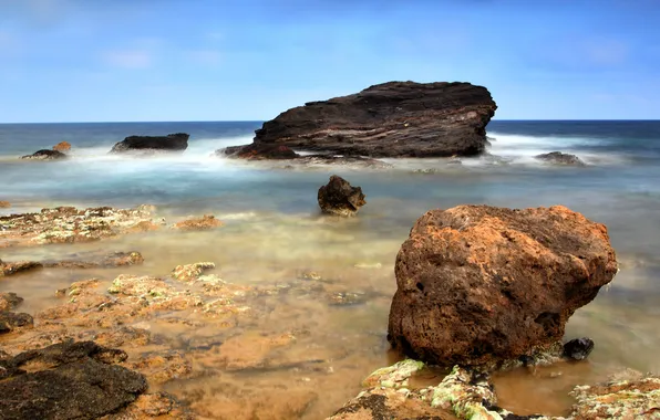 Картинка море, вода, дно, Камни