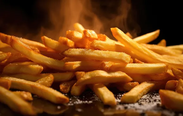 French fries, potatoes, steaming