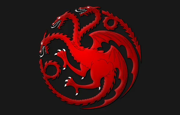 Картинка symbol, dragon, Game of Thrones, fire and blood, House Targaryen, red dragons