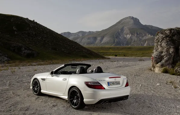 Горы, Mercedes-Benz, кабриолет, SLK