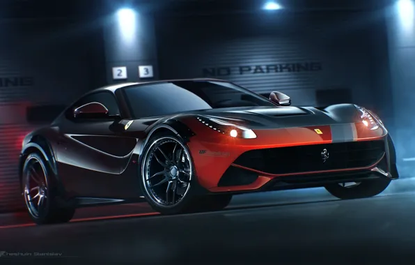 Ferrari, Red, Front, Tuning, Berlinetta, F12, 2014, Ligth