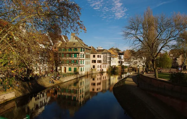 City, river, town
