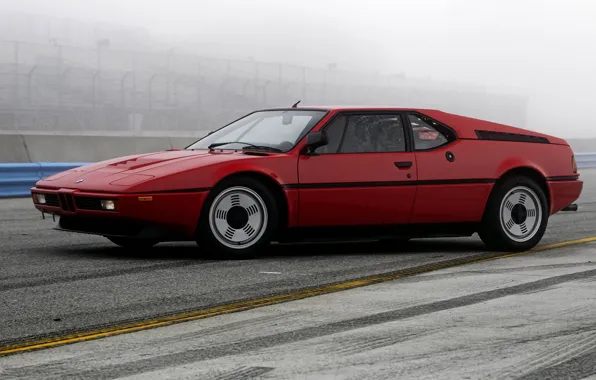 Картинка красный, туман, BMW, BMW M1, E26, M1