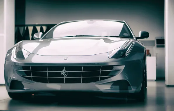Berlinetta, Ferrari F12, headlight, Silver Horse