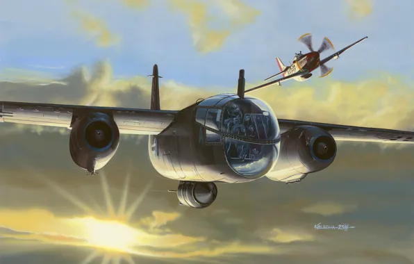 USAF, Luftwaffe, Arado, P-51D, P-51 Mustang, Поршневой истребитель, Ar 234 Blitz, реактивный бомбардировщик