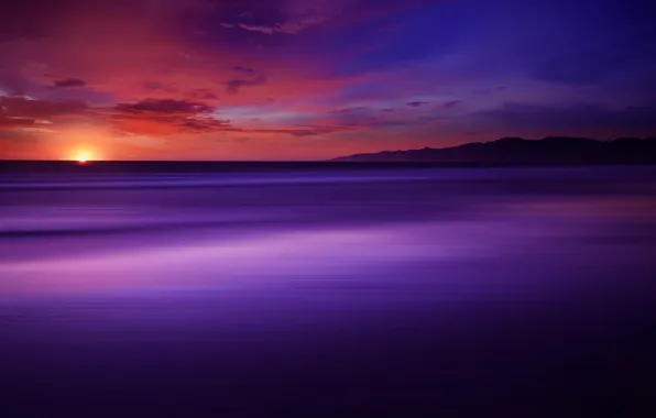 Картинка цвета, солнце, california, тихий океан, The Power Of Purple