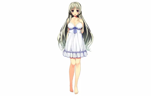 Girl, sexy, cleavage, long hair, dress, legs, boobs, anime