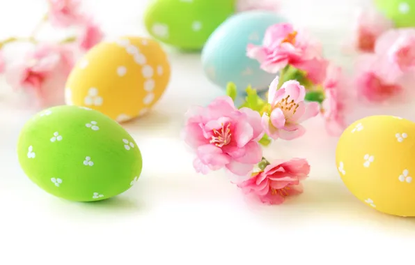 Картинка цветы, яйца, Пасха, flowers, spring, Easter, eggs