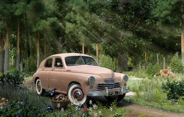 Ретро, СССР, Победа, ГАЗ, М-20, 1946