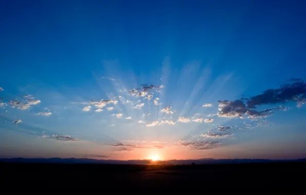 Rays, sun, Morning